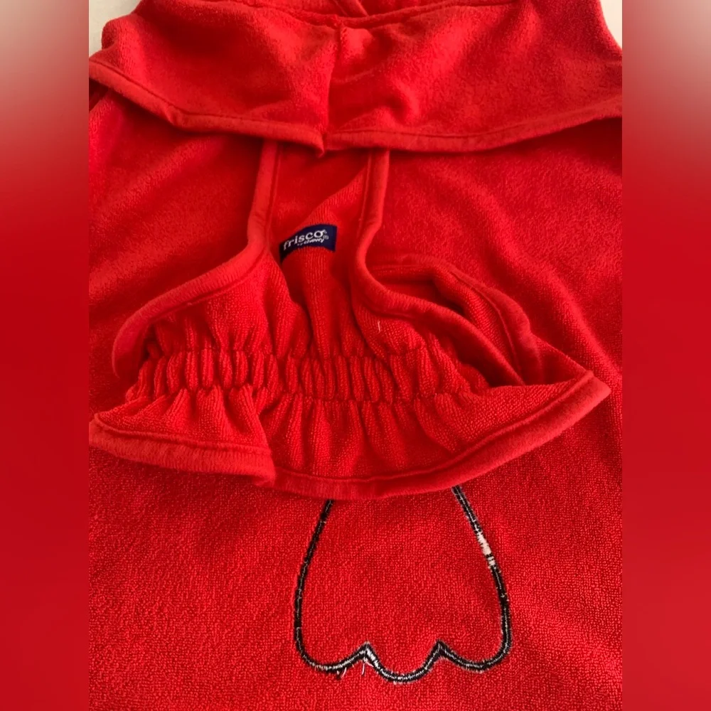 Frisco Red Colorful Macaw Terrycloth Bathrobe For Dog or Cat Medium NWT
